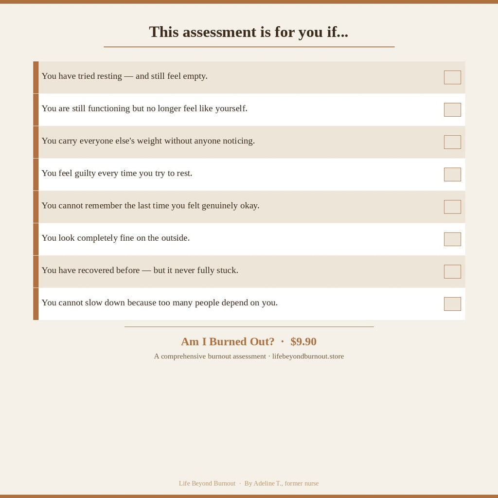 Am I Burned Out? Assessment Checklist- Personalised Results & Report